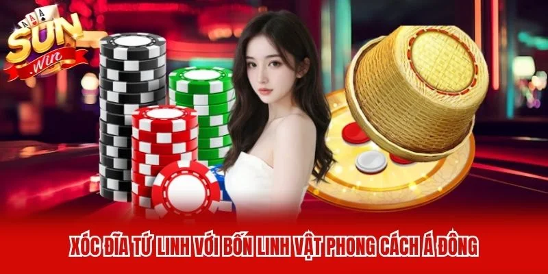 Xóc Đĩa Tứ Linh với bốn linh vật phong cách Á Đông Xóc Đĩa Tứ Linh với bốn linh vật phong cách Á Đông